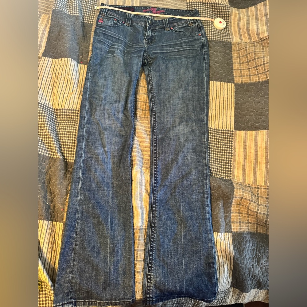 SOLD
Rock & Roll Cowgirl Dark Blue Flare Jeans - Picture 2 of 9